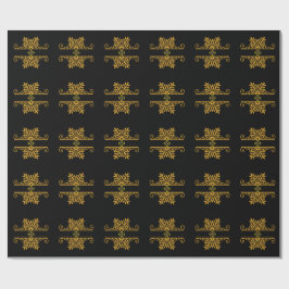 Elegante Gouden Bloemornament Barokstijl Cadeaupapier