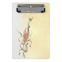 Elegante gouden bloemrank mini klembord