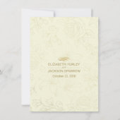 Elegante gouden bloemrijke kader trouwrichtingsdet kaart (Achterkant)