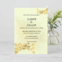 Elegante gouden bloemrijke minimalistische trouwui