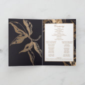 Elegante Gouden Bloemrozen Knoppen Trouw Uitnodigi Programma (Binnen)