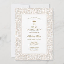 Elegante gouden bloemtraditie eerste communie 