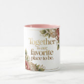 Elegante Gouden Bloemtypografie Mok (Midden)