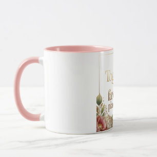 Elegante Gouden Bloemtypografie Mok