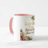 Elegante Gouden Bloemtypografie Mok (Voorkant links)