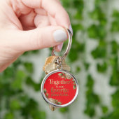 Elegante Gouden Bloemtypografie Sleutelhanger (Hand)