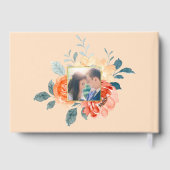 Elegante gouden blos bloemenbruiloft gastenboek (Achterkant)