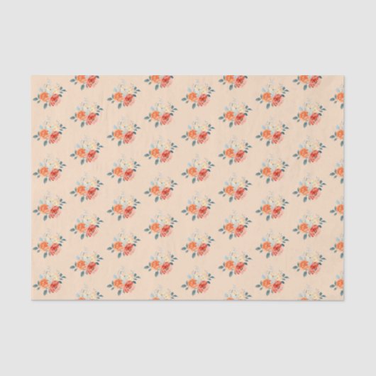 Elegante gouden blos bloemenbruiloft tissuepapier (Voorkant)