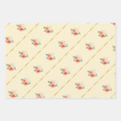 Elegante gouden blos bloemenscript bruiloft inpakpapier vel (Voorkant)