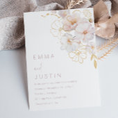 Elegante gouden blos botanische wilde bloemen brui kaart