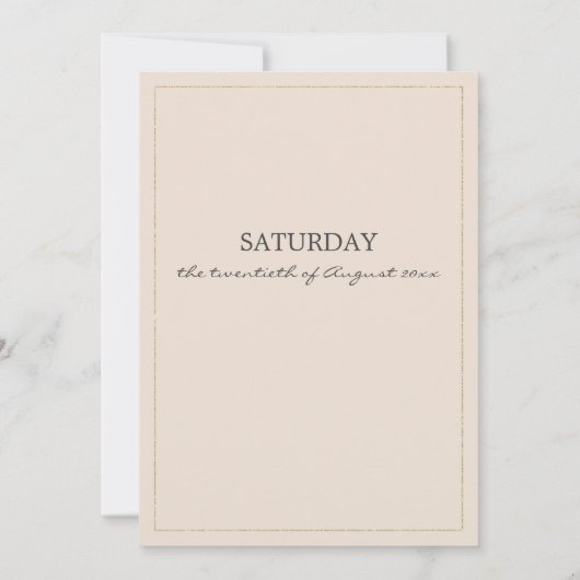 Elegante gouden blos perzik romantische bloemige b kaart (Achterkant)