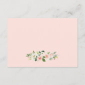 Elegante gouden blozende roze bloemige trouwdetail informatiekaartje (Achterkant)