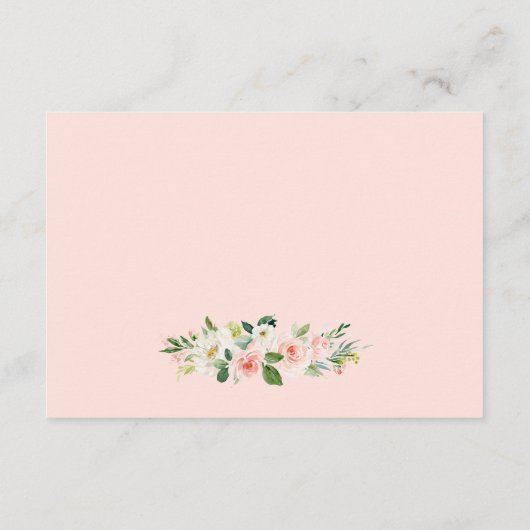 Elegante gouden blozende roze bloemige trouwdetail informatiekaartje (Achterkant)