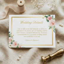 Elegante gouden blozende roze bloemige trouwdetail