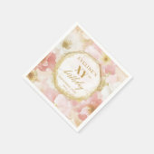 Elegante gouden blush 80 verjaardag servetten aang (Hoek)