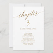 Elegante gouden boek hoofdstuk tafel zitplaats kaa kaart (Achterkant)