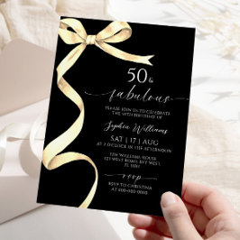 Elegante gouden boog 50 & Verjaardagsuitnodiging F Kaart