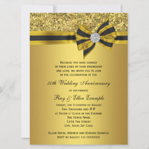 Elegante gouden boog 50ste verjaardagsfeest kaart