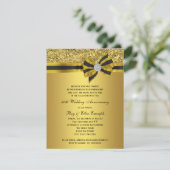 Elegante gouden boog 50ste verjaardagsfeestje kaart (Staand voorkant)