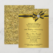 Elegante gouden boog 50ste verjaardagsfeestje kaart (Voorkant / Achterkant)