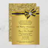 Elegante gouden boog 50ste verjaardagsfeestje kaart (Voorkant / Achterkant)