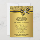 Elegante gouden boog 50ste verjaardagsfeestje kaart (Voorkant)