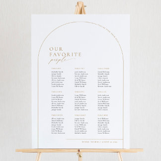 Elegante Gouden Boog 9 Tafels Welkom Zitplaats Cha Poster