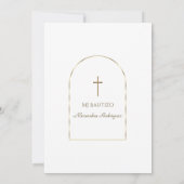 Elegante Gouden Boog Bloemen Spaans Bautizo Kaart (Achterkant)