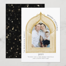 Elegante Gouden Boog Fotokaart