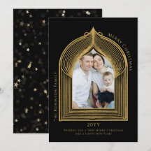 Elegante Gouden Boog Fotokaart