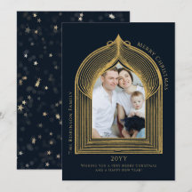 Elegante gouden boog fotokaart
