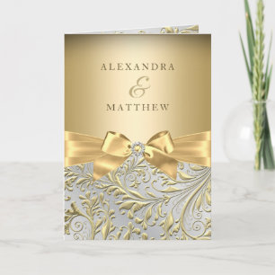 Elegante Gouden Boog Gouden Blad Bruiloft 2 Uitnod