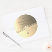 Elegante Gouden ,Boog Jubileum Ronde Sticker (Envelop)