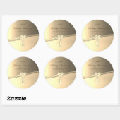 Elegante Gouden ,Boog Jubileum Ronde Sticker (Vel)