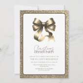 Elegante gouden boog kerstdiner partij kaart (Voorkant)