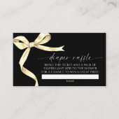 Elegante gouden boog luier Raffle Informatiekaartje (Voorkant)