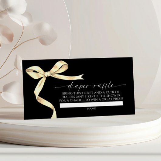 Elegante gouden boog luier Raffle Informatiekaartje