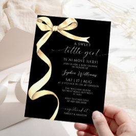 Elegante gouden boog Sweet Little Girl Baby shower Kaart