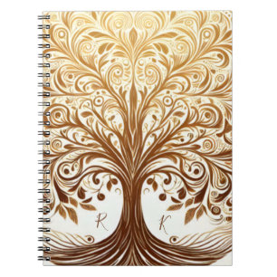 Elegante Gouden Boom des Levens Spirituele Viering Notitieboek