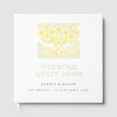 Elegante gouden boom van liefde bruiloft gastenboek (Voorkant)