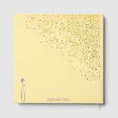 Elegante gouden Bord Paarse Waterverf Iris bruilof Gastenboek (Achterkant)