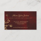 Elegante  gouden bordeaux visitekaartje (Achterkant)