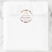 Elegante gouden bordeauxrode bloem sticker voor Qu (Tas)