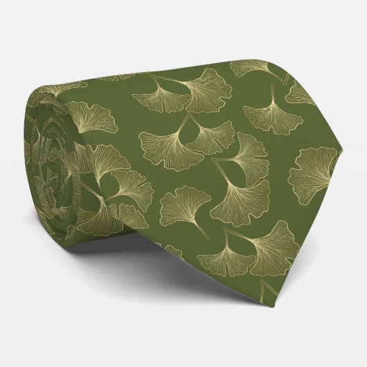 Elegante gouden botanische bladeren stropdas (Opgerold)