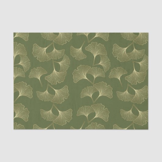 Elegante gouden botanische bladeren tissuepapier (Voorkant)