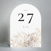 Elegante gouden botanische bruiloft boog tafel num kaart