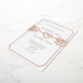 Elegante gouden botanische bruiloft folie uitnodiging (Gedraaid)