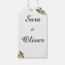 Elegante Gouden Botanische Cirkel Cadeaulabel
