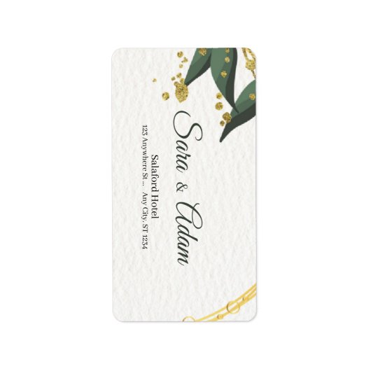 Elegante Gouden Botanische Cirkel  Etiket (Voorkant)