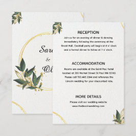 Elegante Gouden Botanische Cirkel Informatiekaartje
